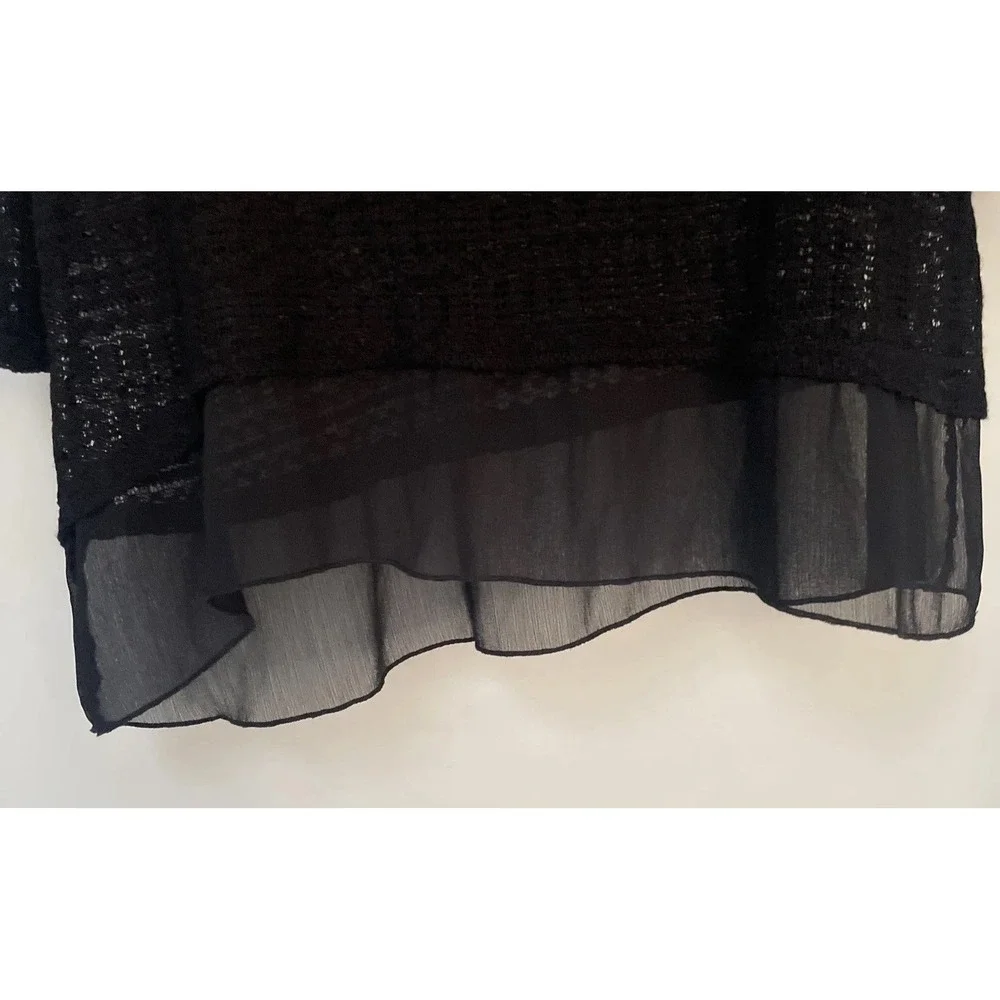 Alfani Petite Medium Women's Black Knit Sweater Pullover Long Sleeve RN 114068